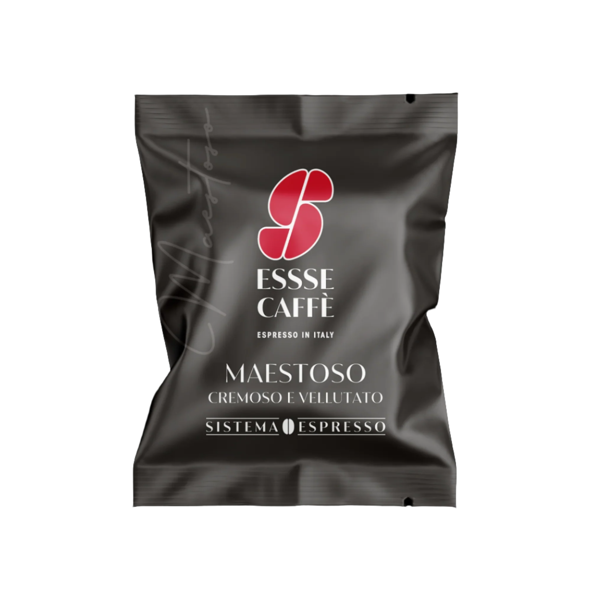 Esse Caffè Maestoso coffee pod black packet, Italian espresso, premium coffee accessory