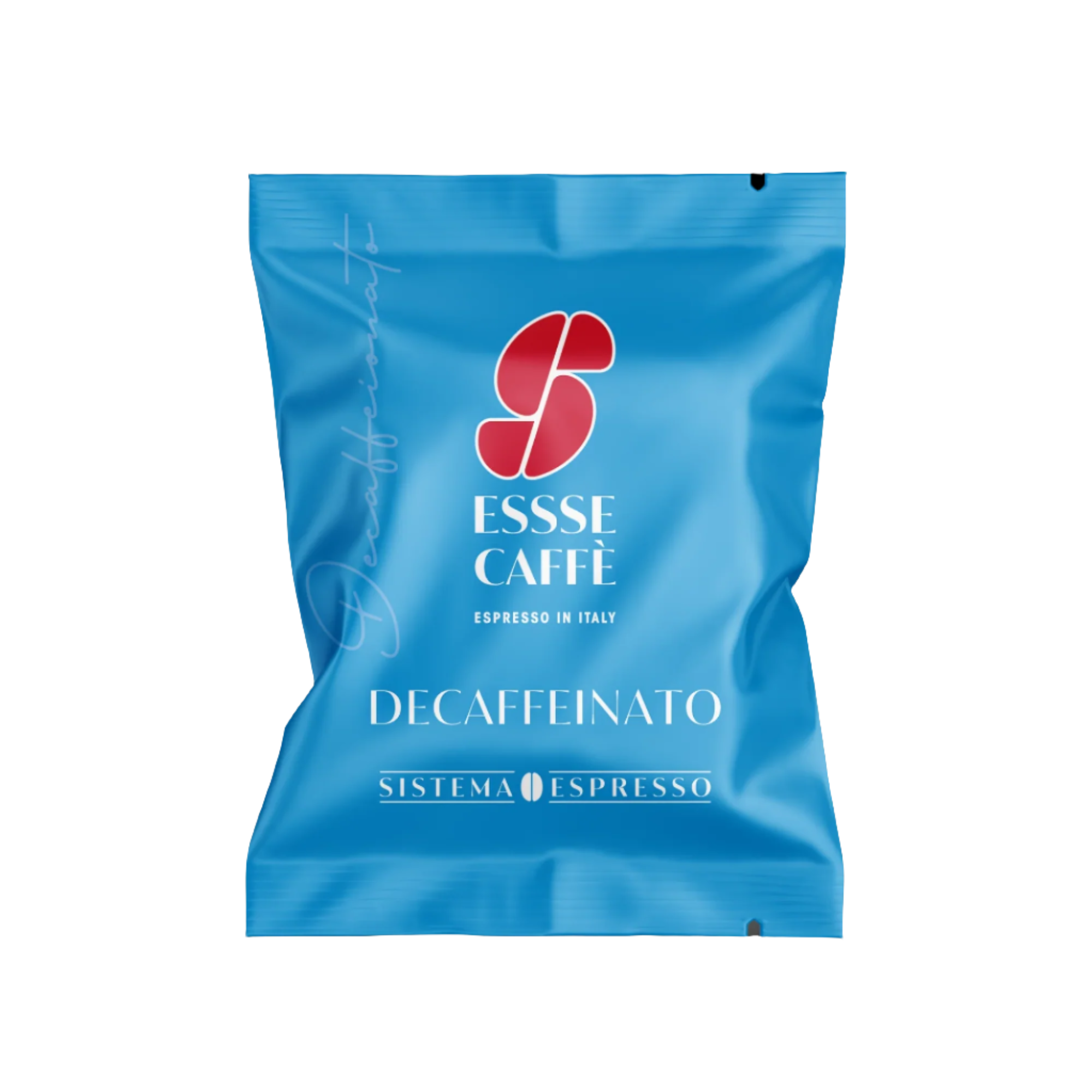 Esse Caffè Decaffeinato Italian espresso coffee pod in blue packaging