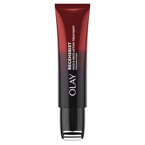Old World Hub Olay Regenerist neck and face roller showing cooling, fragrance-free design for tightening, firming, and anti-aging skincare.
