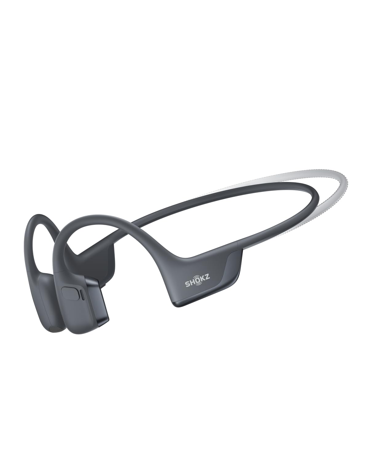 SHOKZ OpenRun Pro 2 bone conduction Bluetooth headphones for running and workouts, with open-ear design, deep bass, and reflective strip.