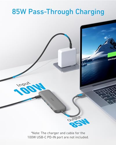 Anker 5-in-1 USB C Hub with HDMI, 4K display, USB-C and USB-A ports, compatible with MacBook, Dell XPS, Lenovo, HP laptops
