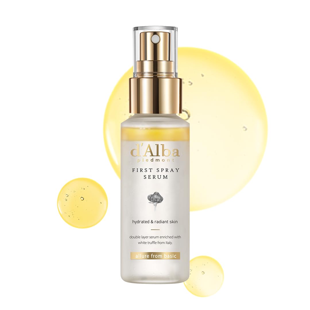 D'alba Piedmont Italian White Truffle First Spray Serum by Old World Hub, lightweight vegan face moisturizer and glow mist for radiant skin
