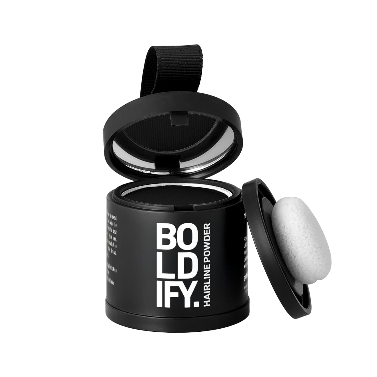 Old World Hub Boldify Hairline Powder for root touch-up, gray coverage, and bald spot concealment in dark brown color.