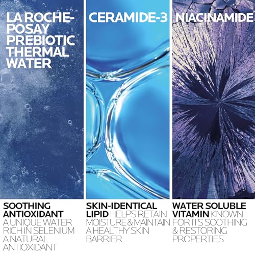 La Roche-Posay Toleriane Hydrating Gentle Face Cleanser with niacinamide and ceramides, for dry and sensitive skin, fragrance-free.