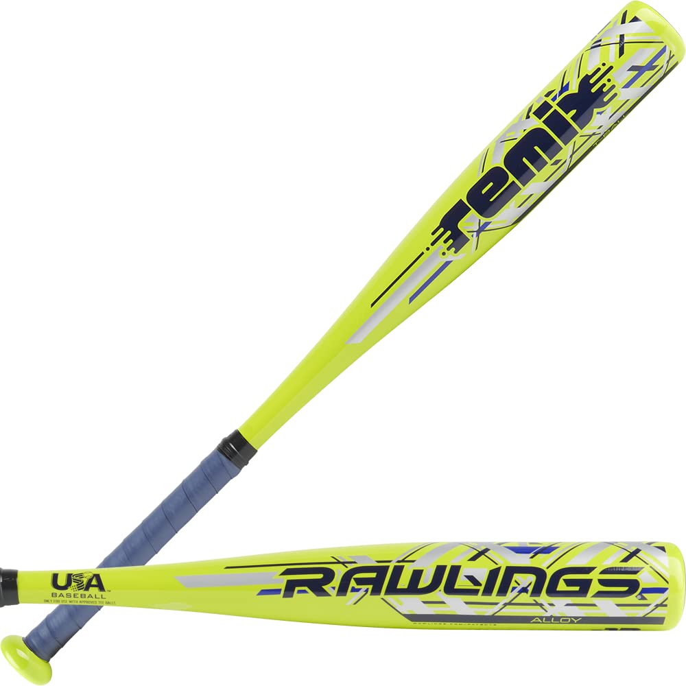 Rawlings Remix T-Ball Bat with 2 1/4-inch barrel, one-piece aluminum construction, USA Baseball & Softball, -12 drop.
