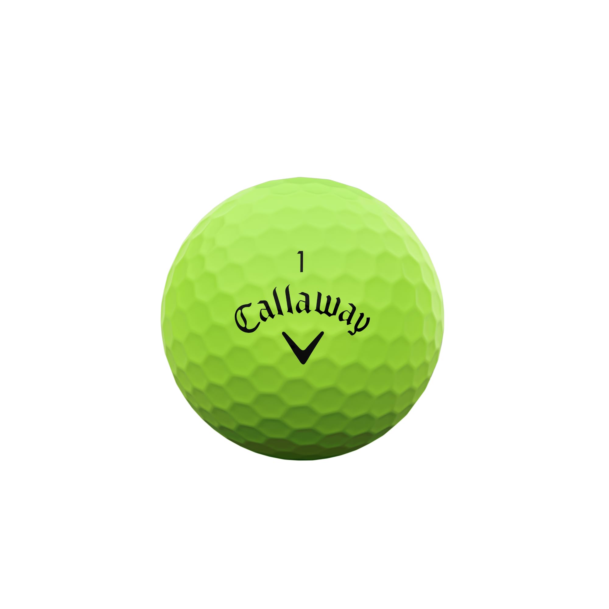 Callaway Supersoft golf balls for 2025 featuring a bright yellow design, displayed on a golf course background.