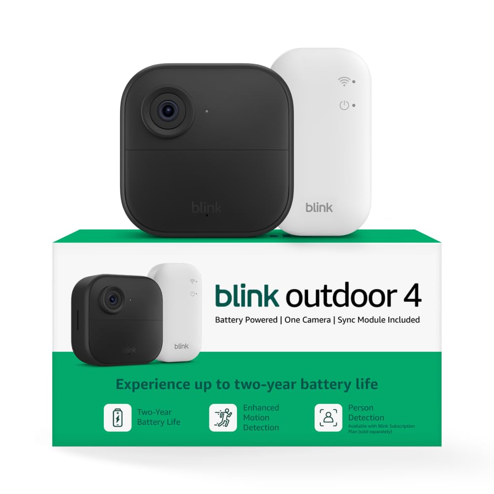 Old World Hub Blink Outdoor 4 wireless security camera with two-way talk and long-lasting battery, outdoor surveillance device