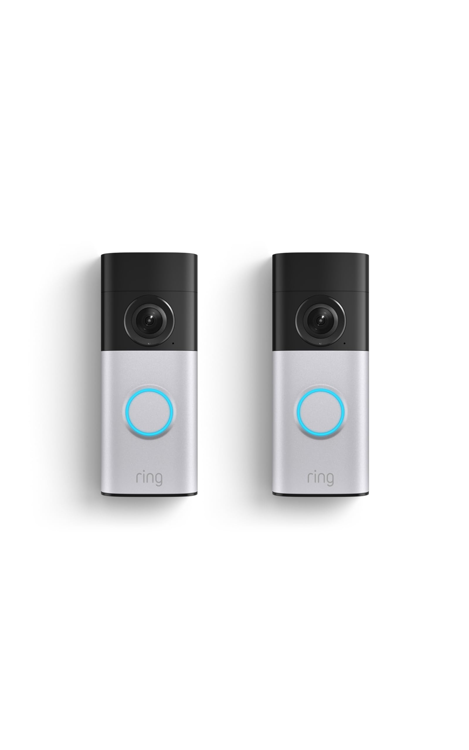 Ring Wired Doorbell Plus (newest model), Home or business security, Retinal 2K with wide-angle video, 4x Enhanced Zoom, and Low-Light Sight, Nickel Silver