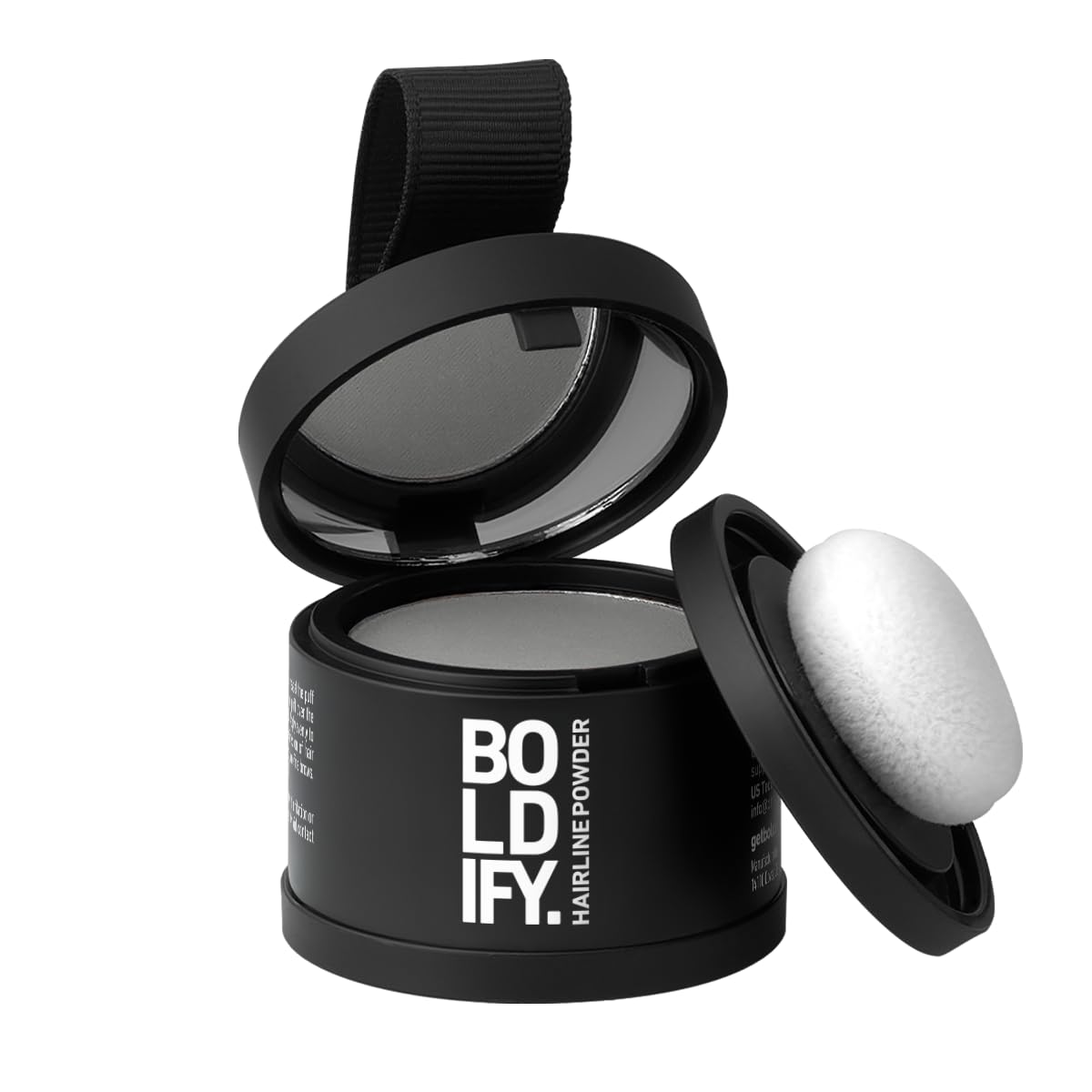 Old World Hub Boldify Hairline Powder for root touch-up, gray coverage, bald spot concealment, dark brown, stain-proof hair color.