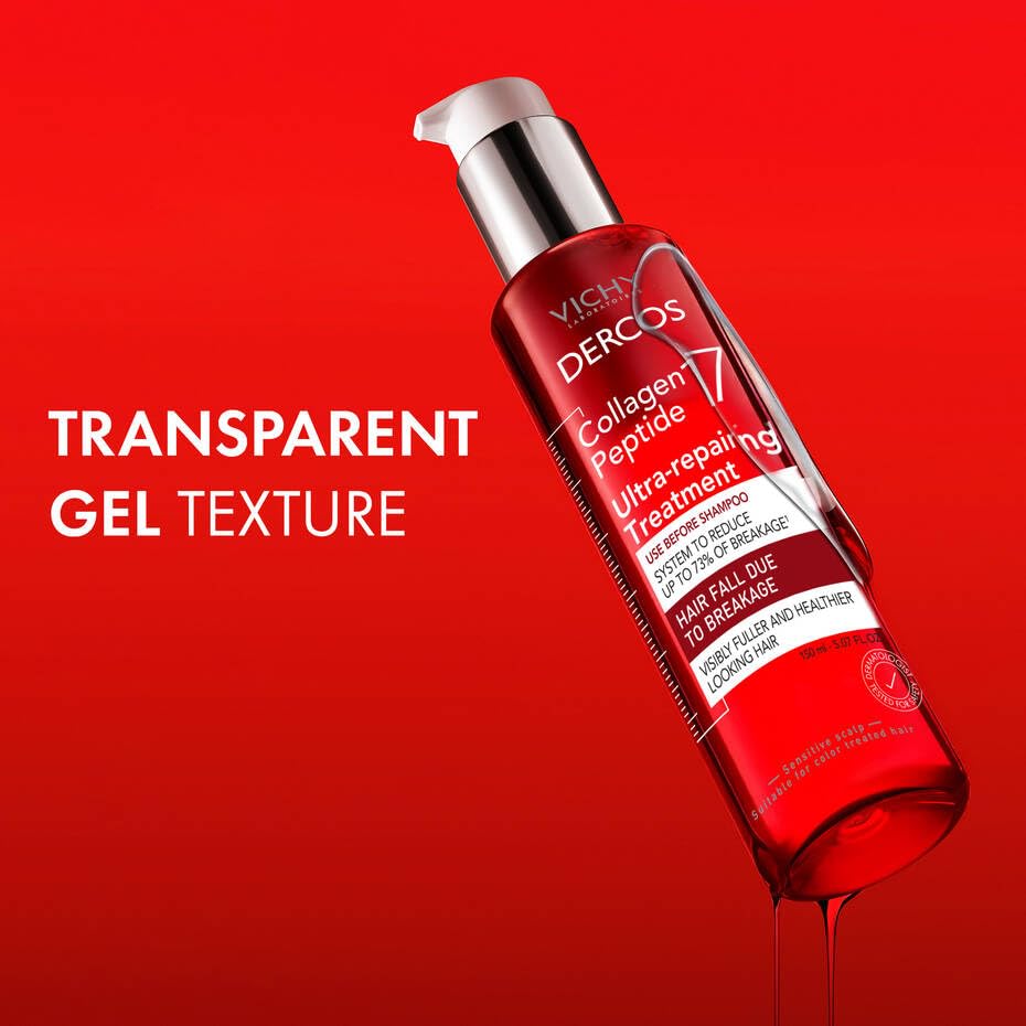 Old World Hub Dercos Collagen Peptide 17 Ultra-Repairing Hair Treatment, 150ml, anti-hair fall pre-shampoo bond repair.