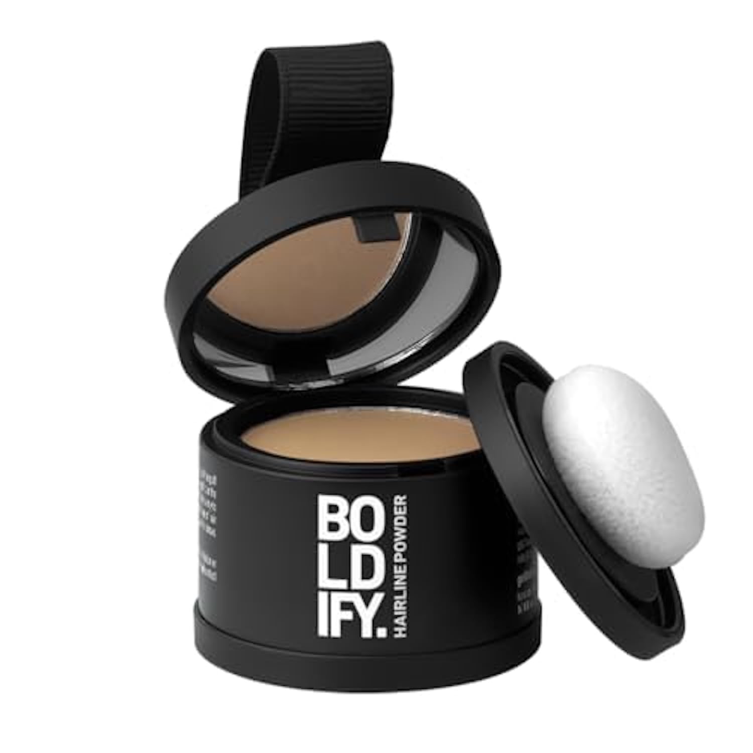 Old World Hub Boldify Hairline Powder for root touch-up, gray coverage, and concealing bald spots in dark brown, stain-proof formula.