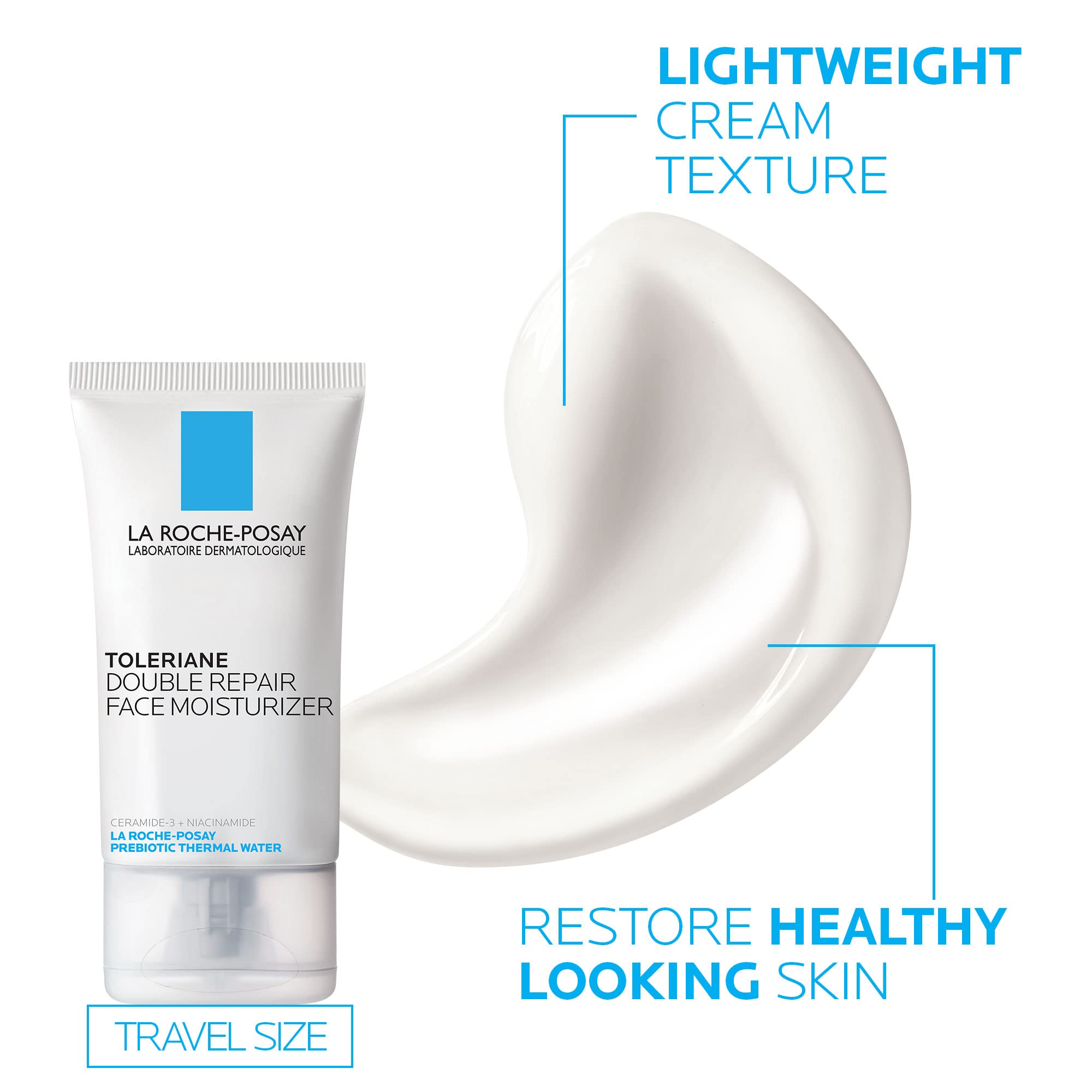 La Roche-Posay Toleriane Hydrating Gentle Face Cleanser bottle with label, designed for dry and sensitive skin, fragrance-free.