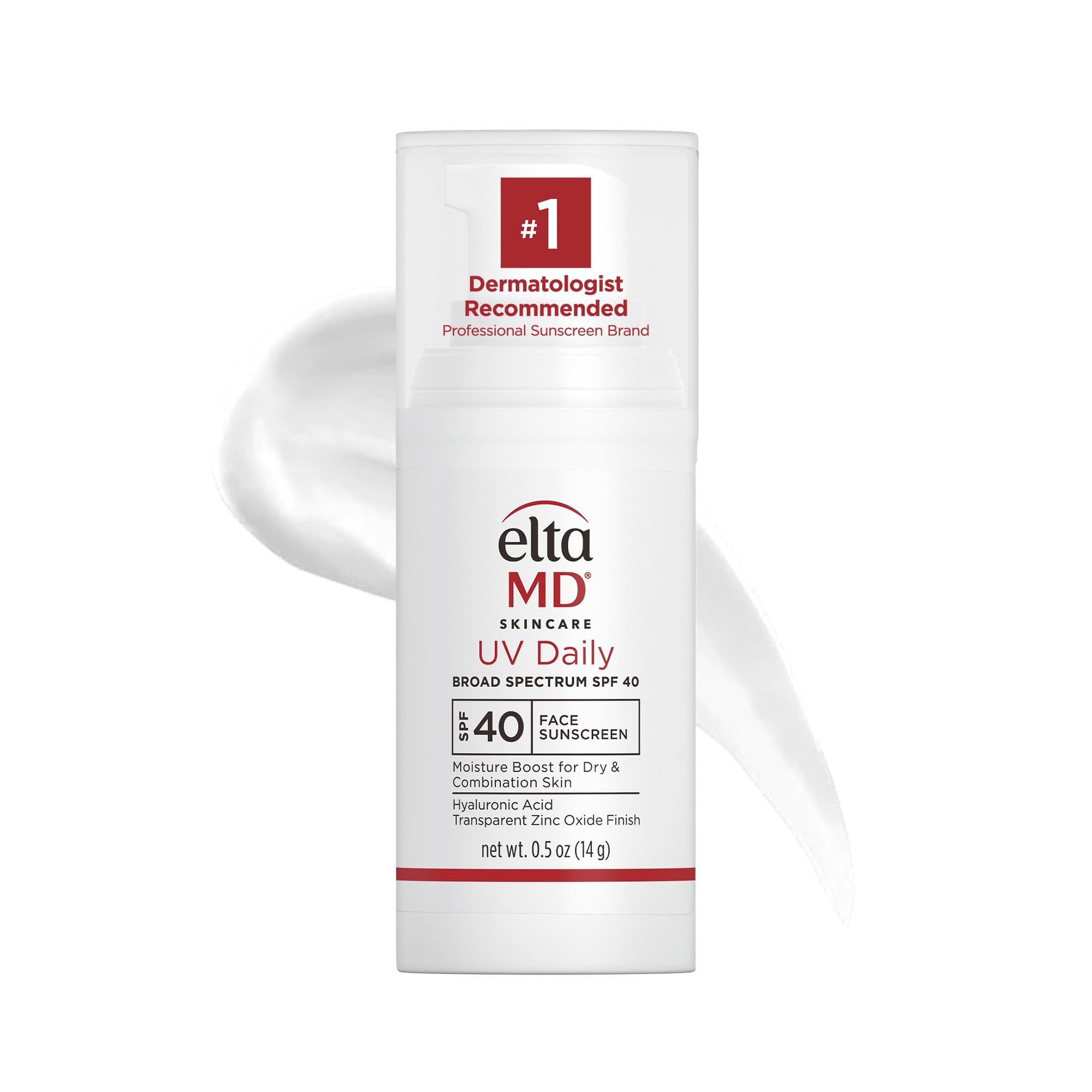 EltaMD UV Daily face sunscreen moisturizer with zinc oxide, suitable for dry, combination, and normal skin, SPF protection.