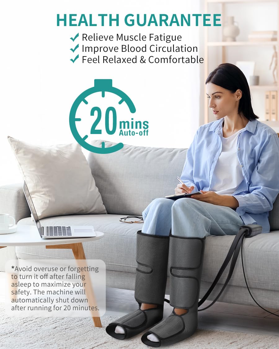 Old World Hub Nekteck leg compression massager with foot and calf wraps, hand-held controller, multiple modes and intensities for relaxation.