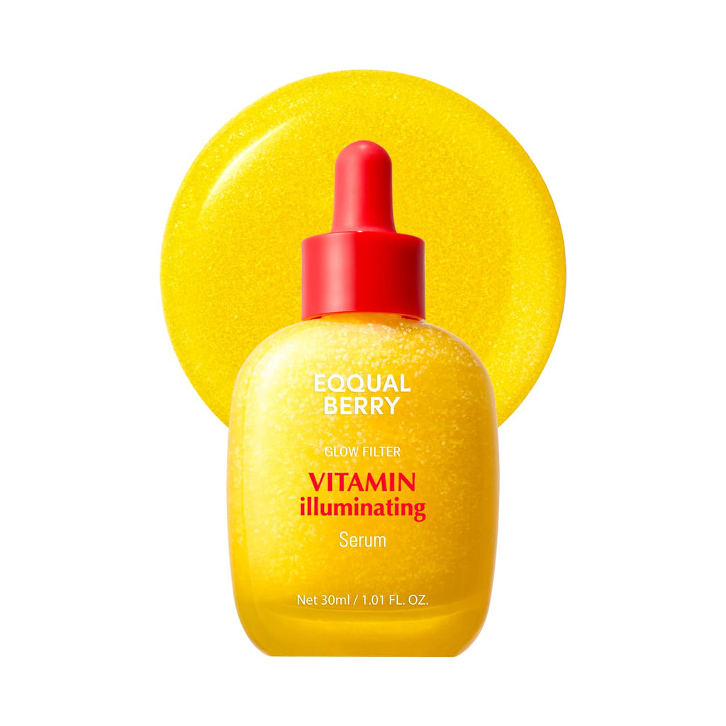Old World Hub EQQUALBERRY Vitamin Illuminating Serum with Niacinamide, Vitamin C, Hyaluronic Acid, and Vitamin E for bright, even skin.