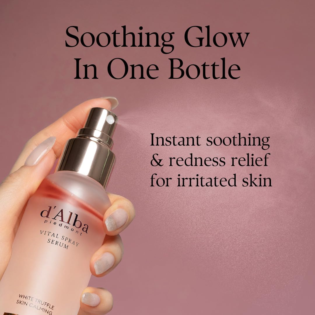 Old World Hub d'alba Piedmont Italian White Truffle First Spray Serum in a clear bottle, lightweight vegan face moisturizer mist.