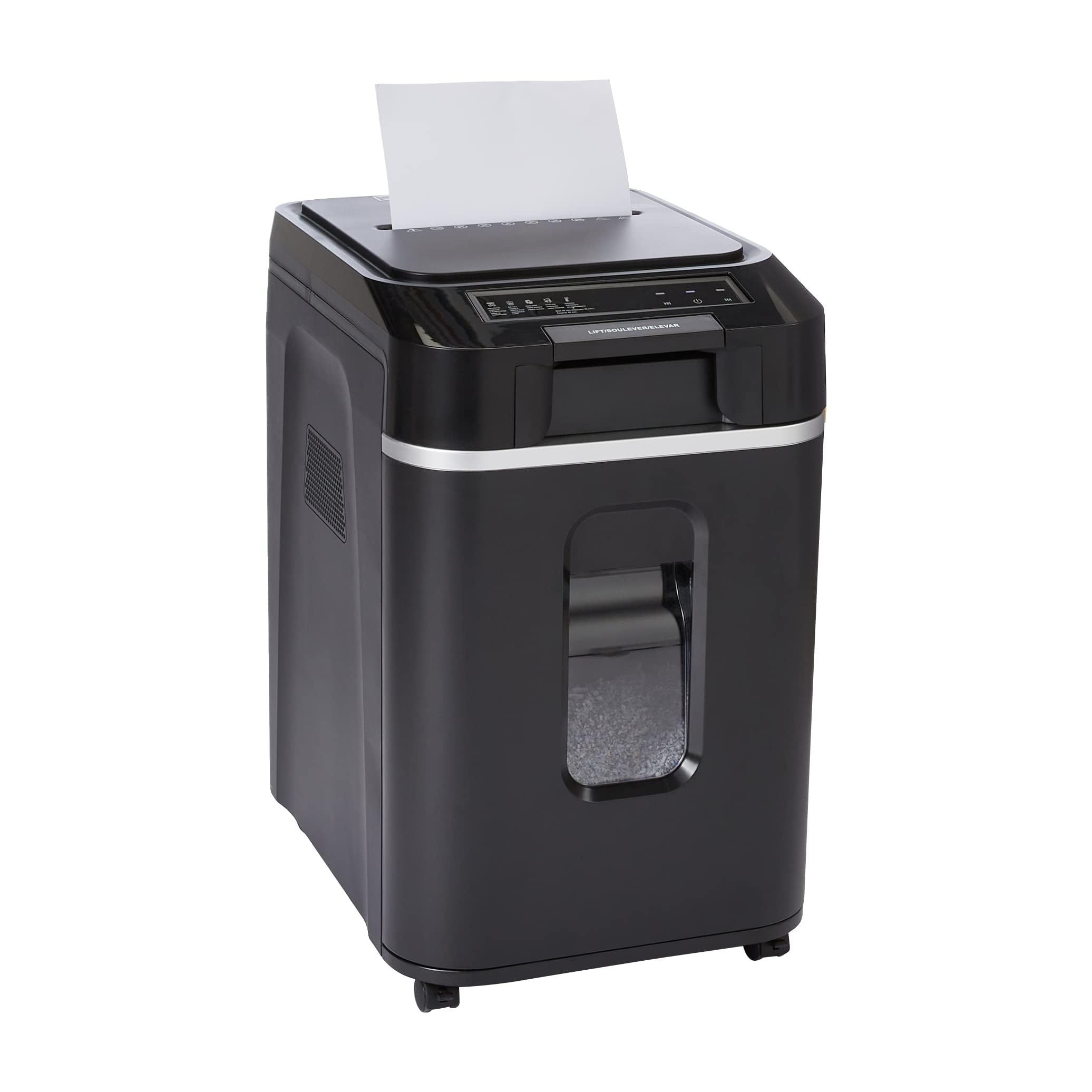 Old World Hub Amazon Basics 8-sheet high security cross cut paper and credit card shredder in black with auto shut-off