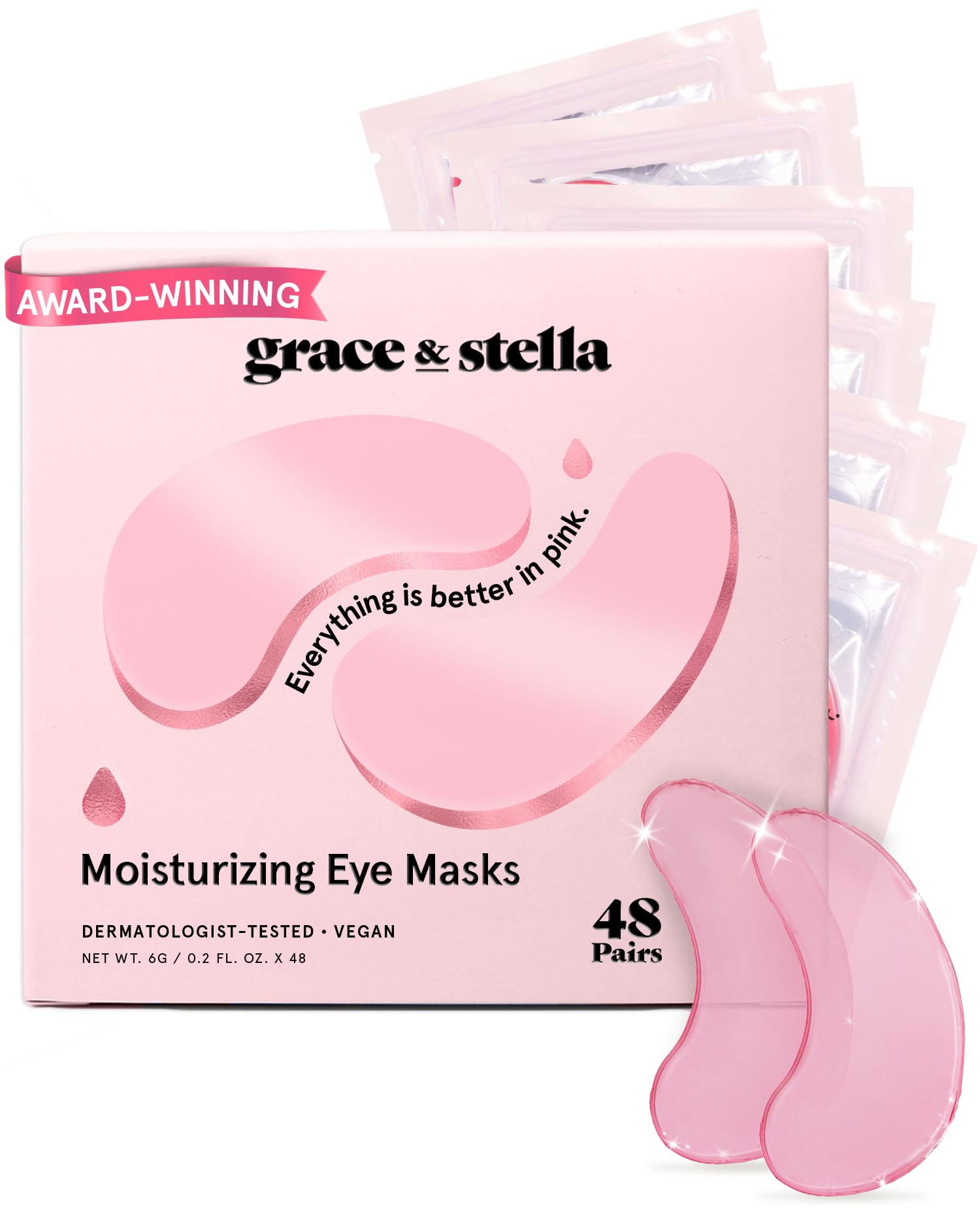 Gold gel under eye patches from Old World Hub, award-winning masks for dark circles, puffiness, and undereye bags, 24 pairs.