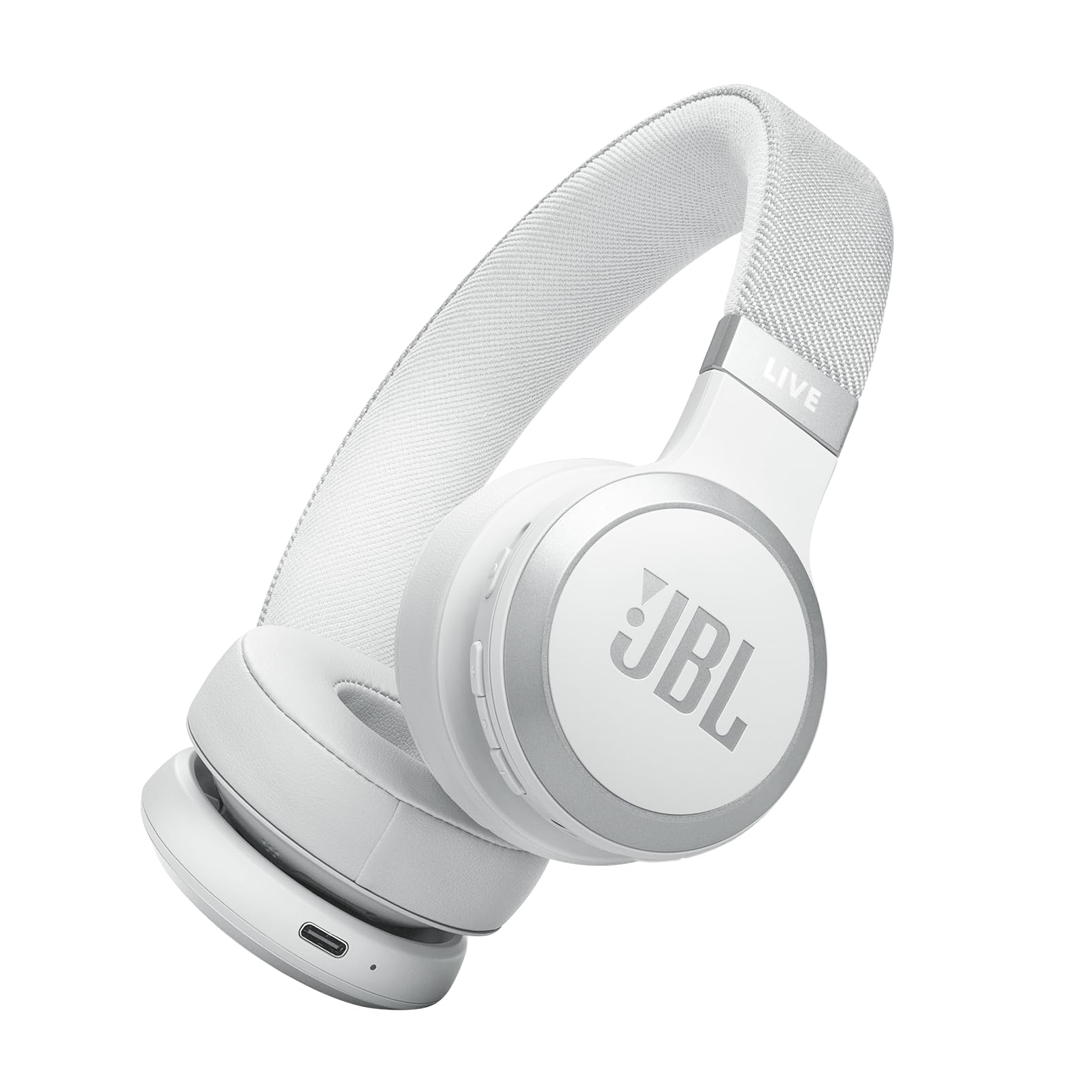 JBL Live 670NC wireless on-ear headphones in black with noise cancelling, foldable design, and up to 65-hour battery life