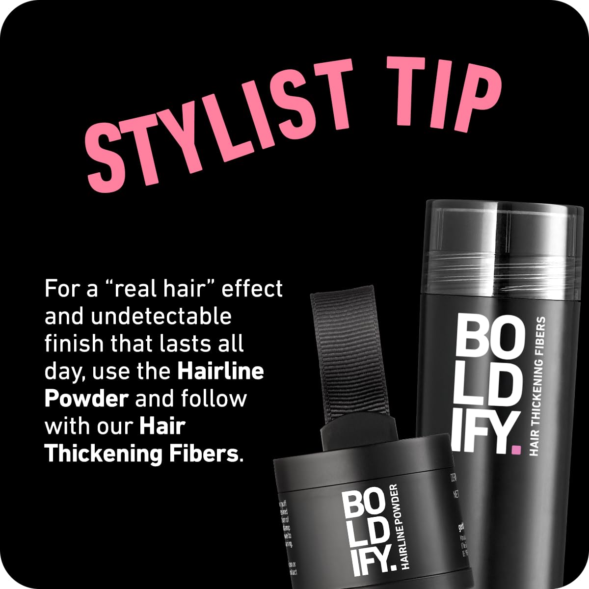 Old World Hub Boldify Hairline Powder for root touch-up, gray coverage, bald spot concealment, dark brown, stain-proof, 24-hour wear