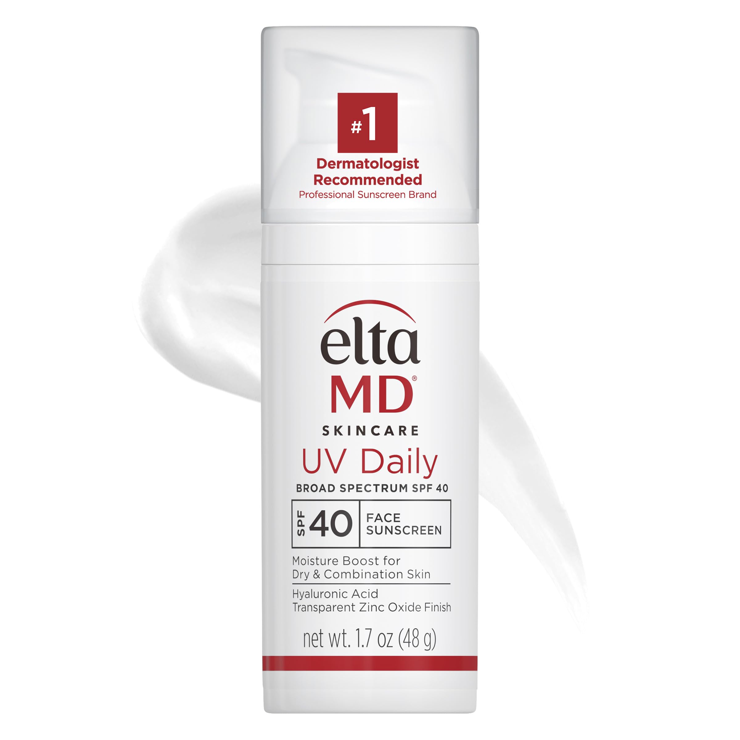 EltaMD UV Daily face sunscreen moisturizer with zinc oxide, suitable for dry, combination, and normal skin, SPF protection.