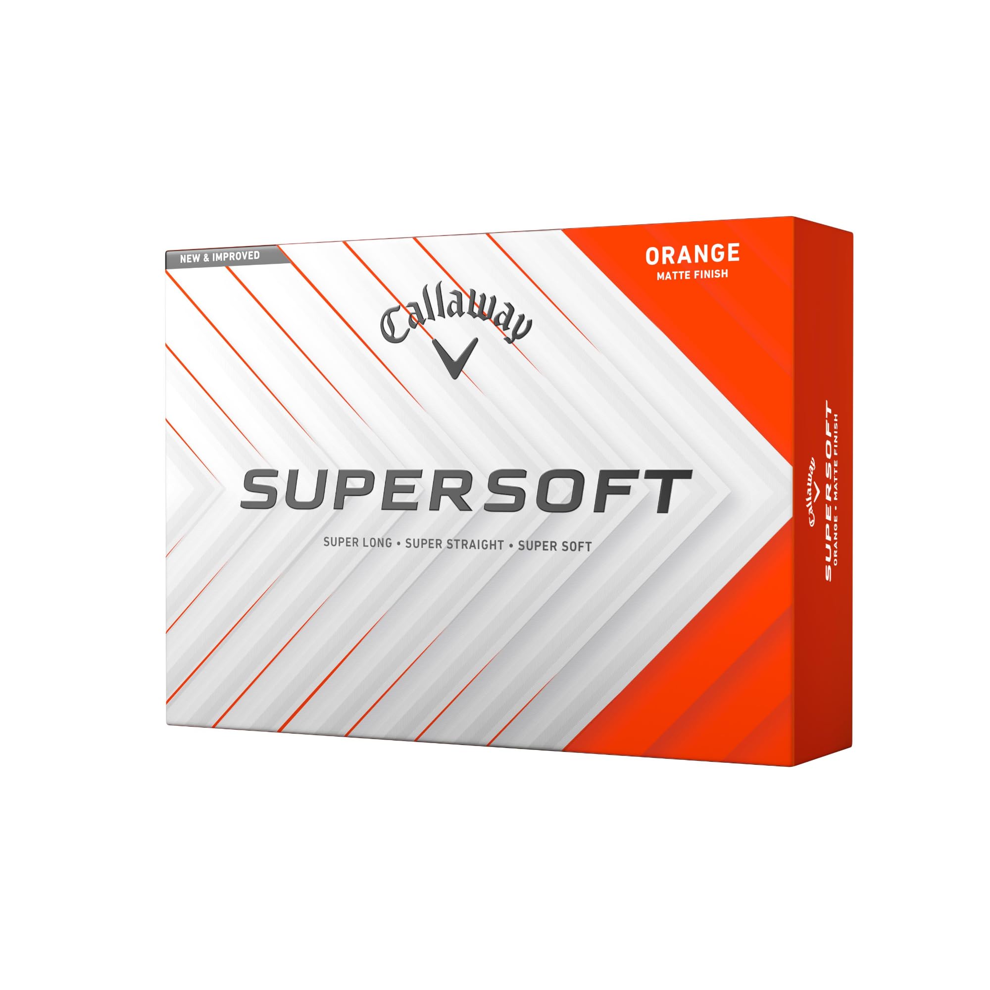 Callaway Supersoft Golf Balls from 2025 with bright yellow and white covers, designed for long, soft golf shots.