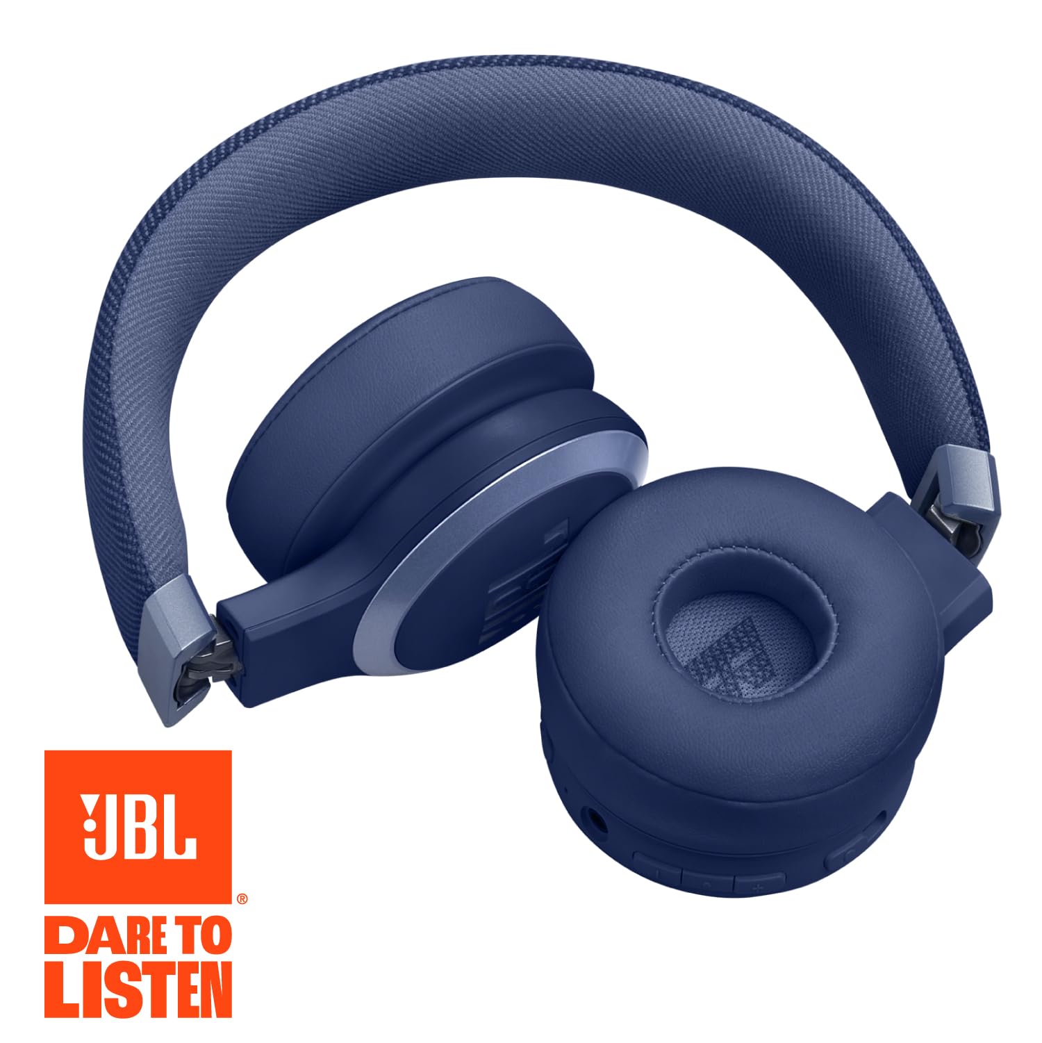 Black JBL Live 670NC wireless on-ear headphones with adaptive noise cancelling, foldable design, and ergonomic comfort.