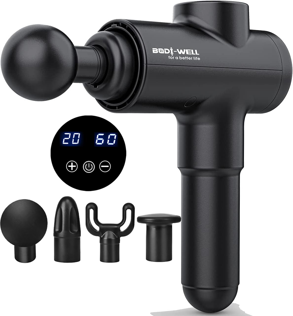 Old World Hub deep tissue massage gun with high torque motor for back, shoulder, neck, and body muscle recovery.