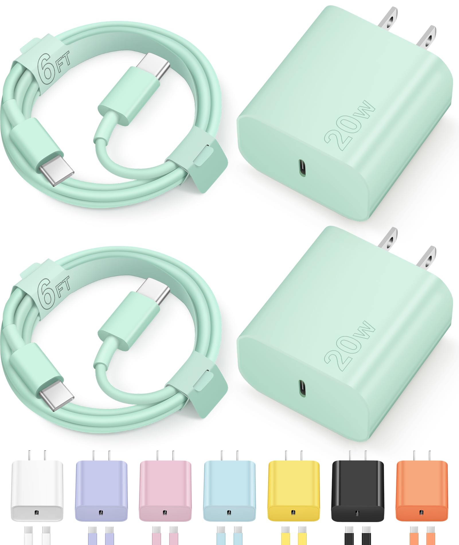 Fast charging USB C charger block with 6ft cable for iPhone 17, 16, 15, iPad Pro, and Air Pro Max from Old World Hub Store.