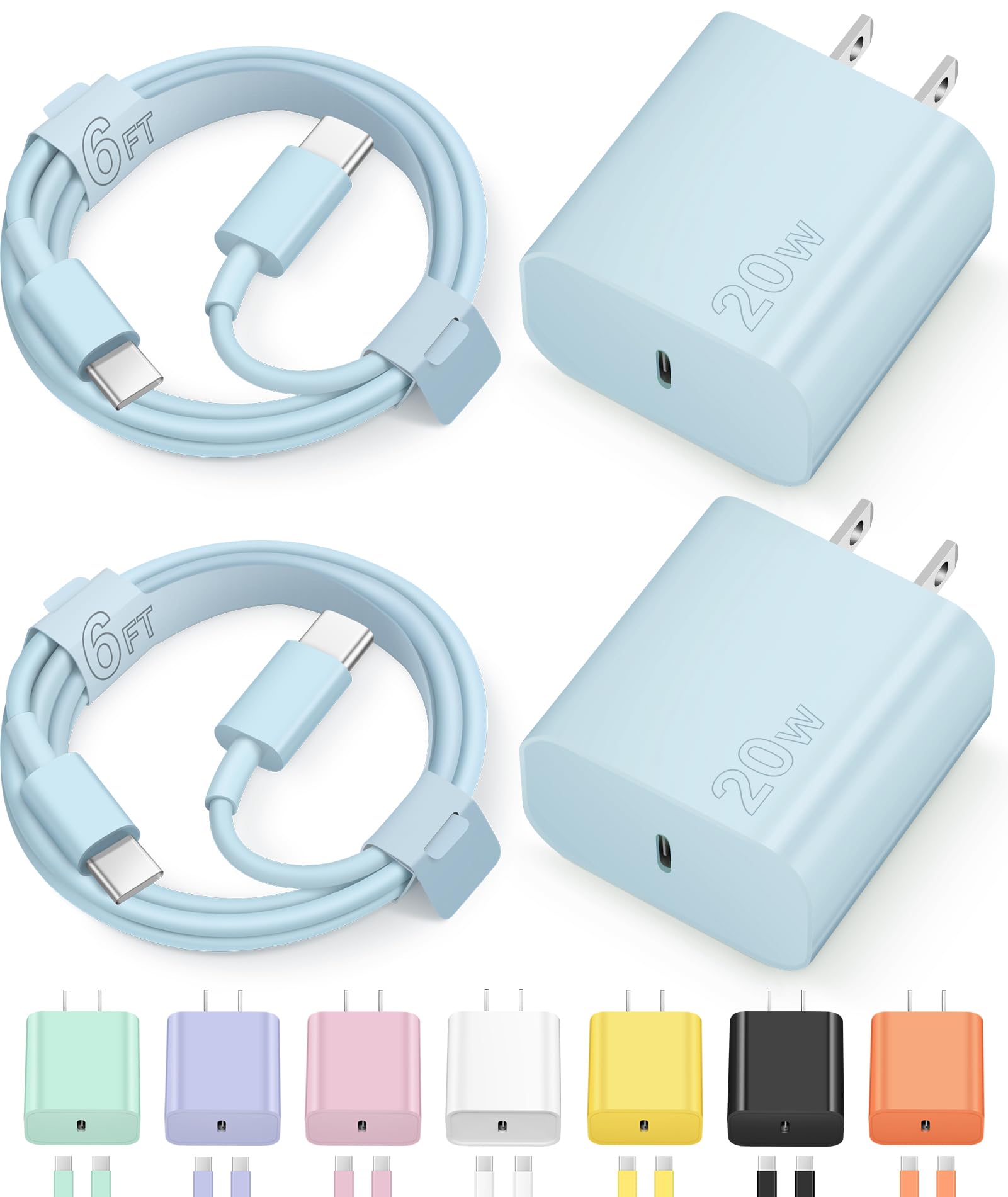 Old World Hub Store USB C fast charger with 6ft cable for iPhone 17, 16, 15 series, iPad Pro, and compatible devices.