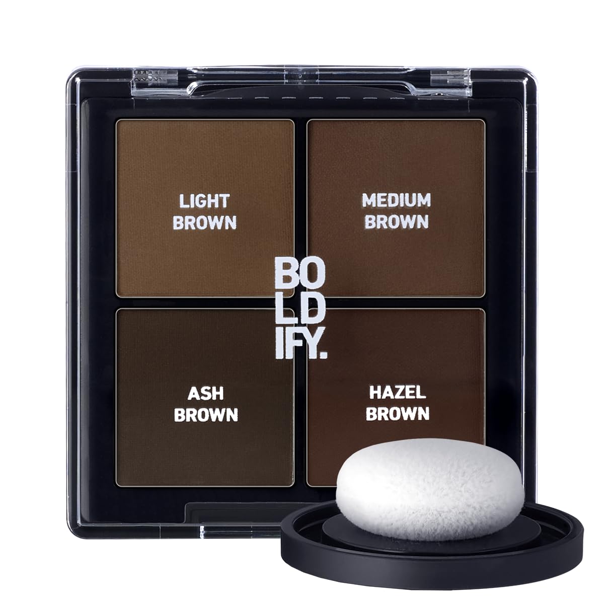 Old World Hub Boldify Hairline Powder for root touch-up, gray coverage, and bald spot concealing in dark brown, stain-proof for 24 hours.