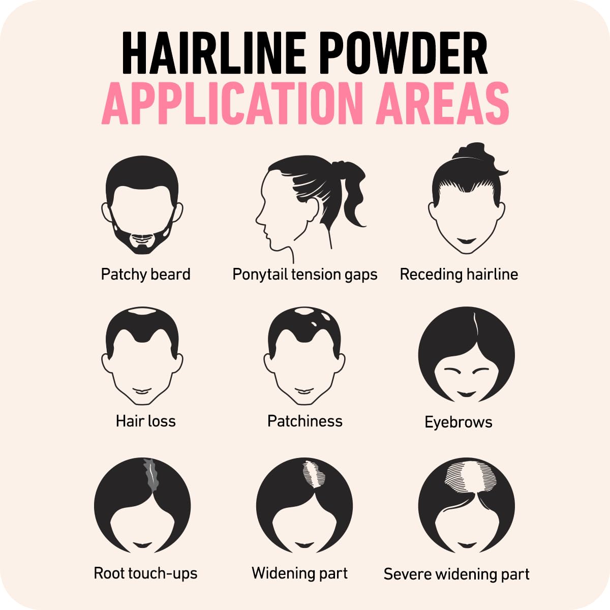 Old World Hub BOLDIFY Hairline Powder for root touch-up, gray coverage, bald spot concealment, dark brown, stain-proof, 24-hour hold