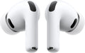 Apple AirPods Pro 3 wireless earbuds with active noise cancellation, Bluetooth, and high-fidelity sound, in white with charging case.