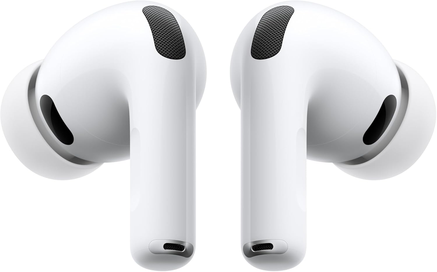 Apple AirPods Pro 3 wireless earbuds with active noise cancellation, Bluetooth, and high-fidelity sound, in white with charging case.
