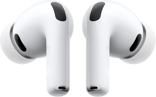 Apple AirPods Pro 3 wireless earbuds with active noise cancellation, Bluetooth, and high-fidelity sound, in white with charging case.