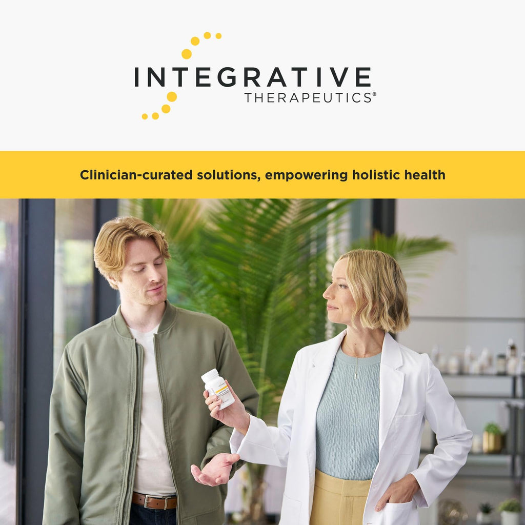 Old World Hub Integrative Therapeutics Cortisol Manager bottle with 30 tablets, containing Ashwagandha and L-Theanine for stress support.