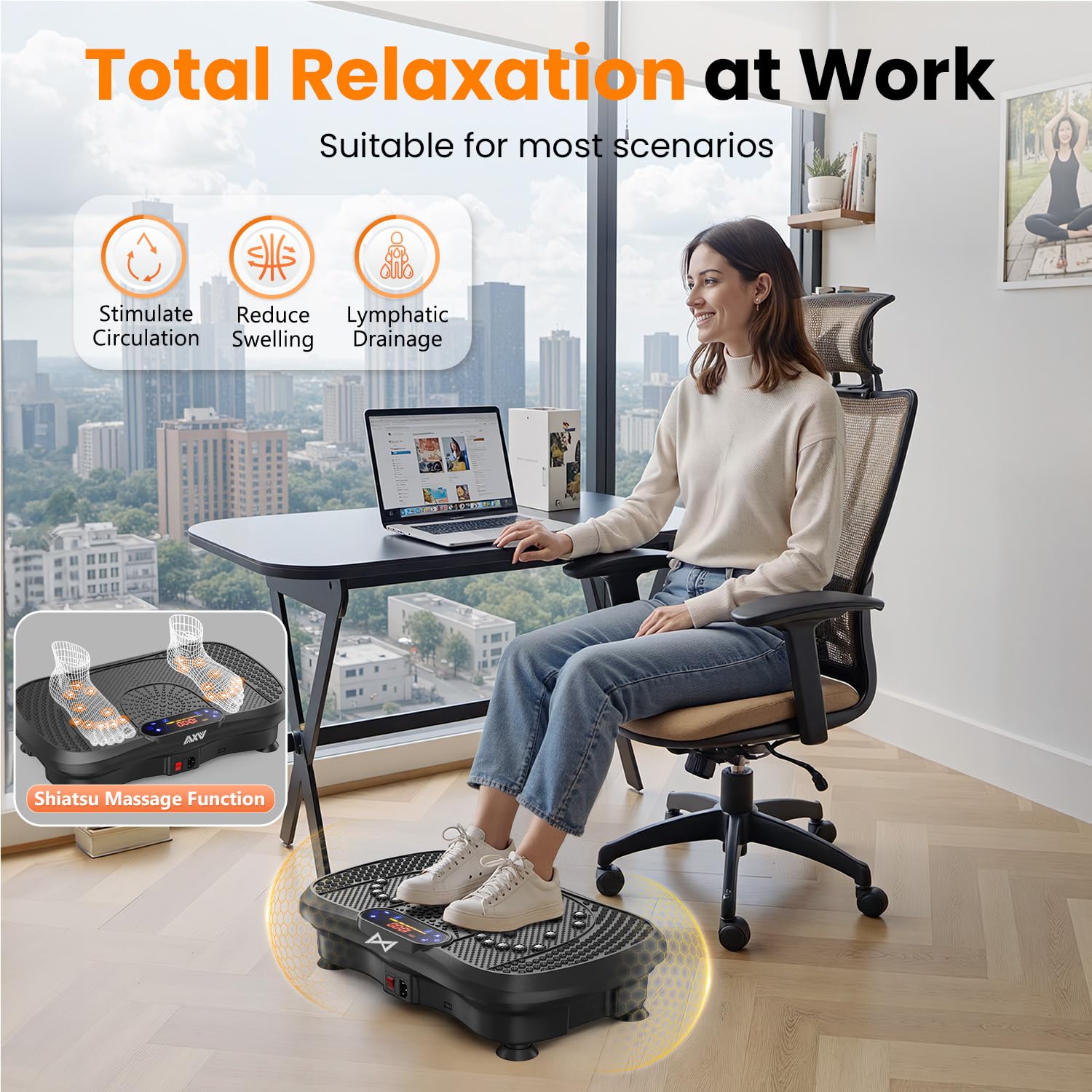 Old World Hub AXV Vibration Plate Fitness Machine for full-body workout, weight loss, and muscle toning at the gym.