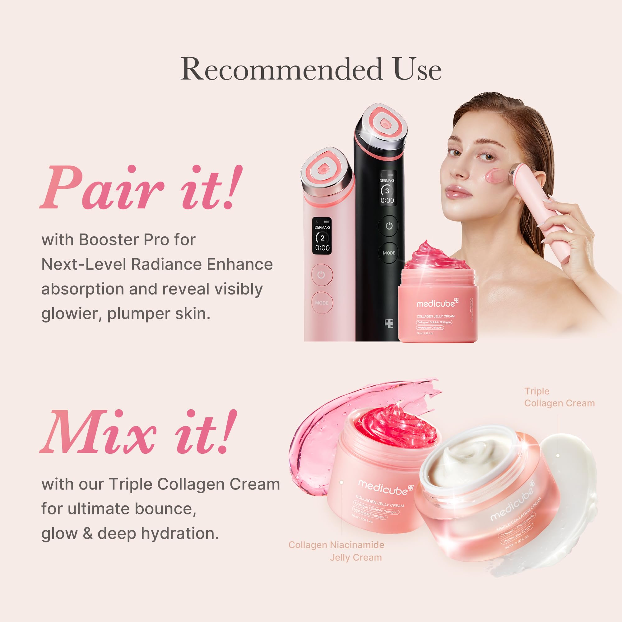 Medicube Jelly Cream with Collagen and Niacinamide, hydrating skincare with freeze-dried collagen for plump, firm skin, 3.71 fl oz
