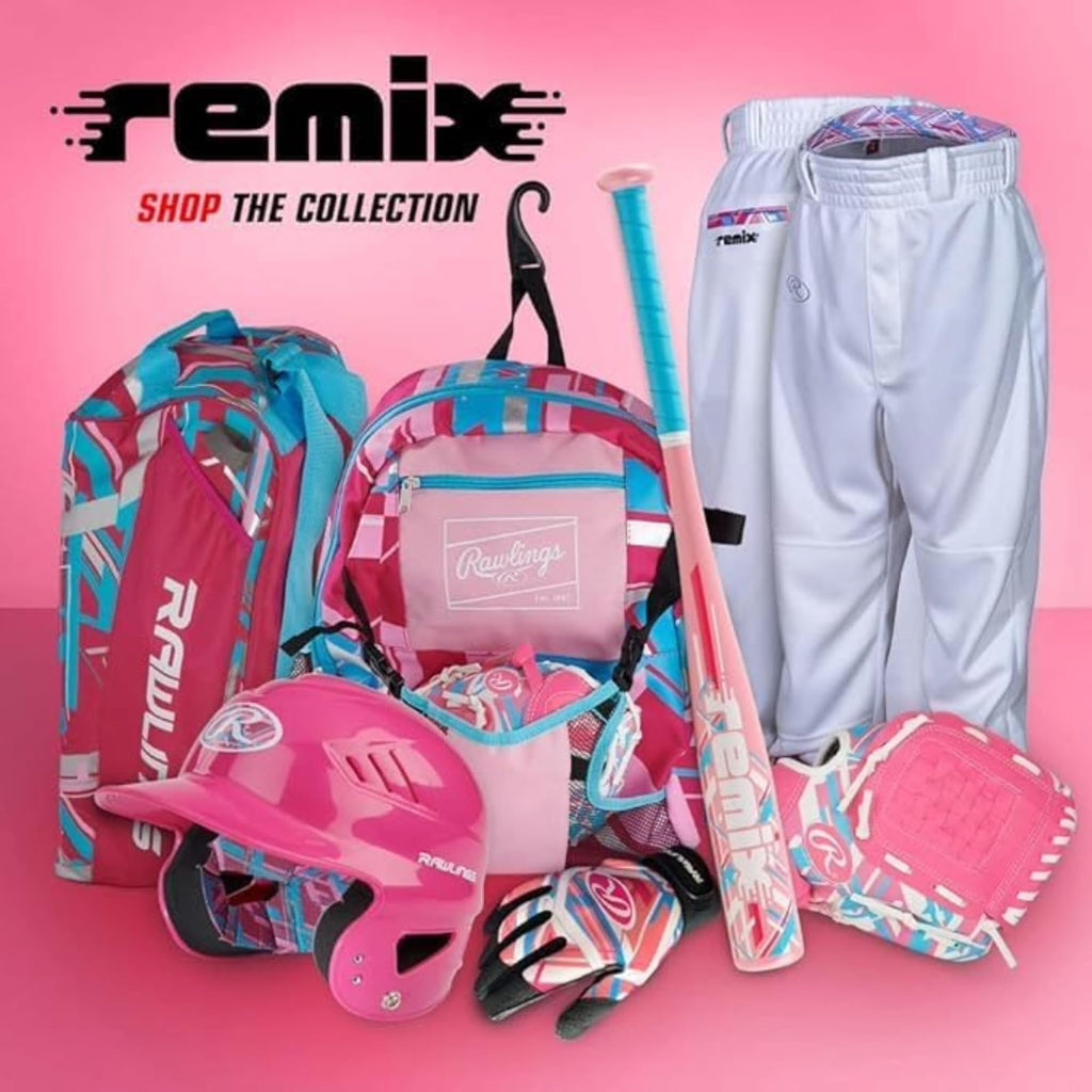 Rawlings Remix T-Ball and youth baseball/softball glove, 9 to 10.5-inch size, with a lightweight, durable leather design.
