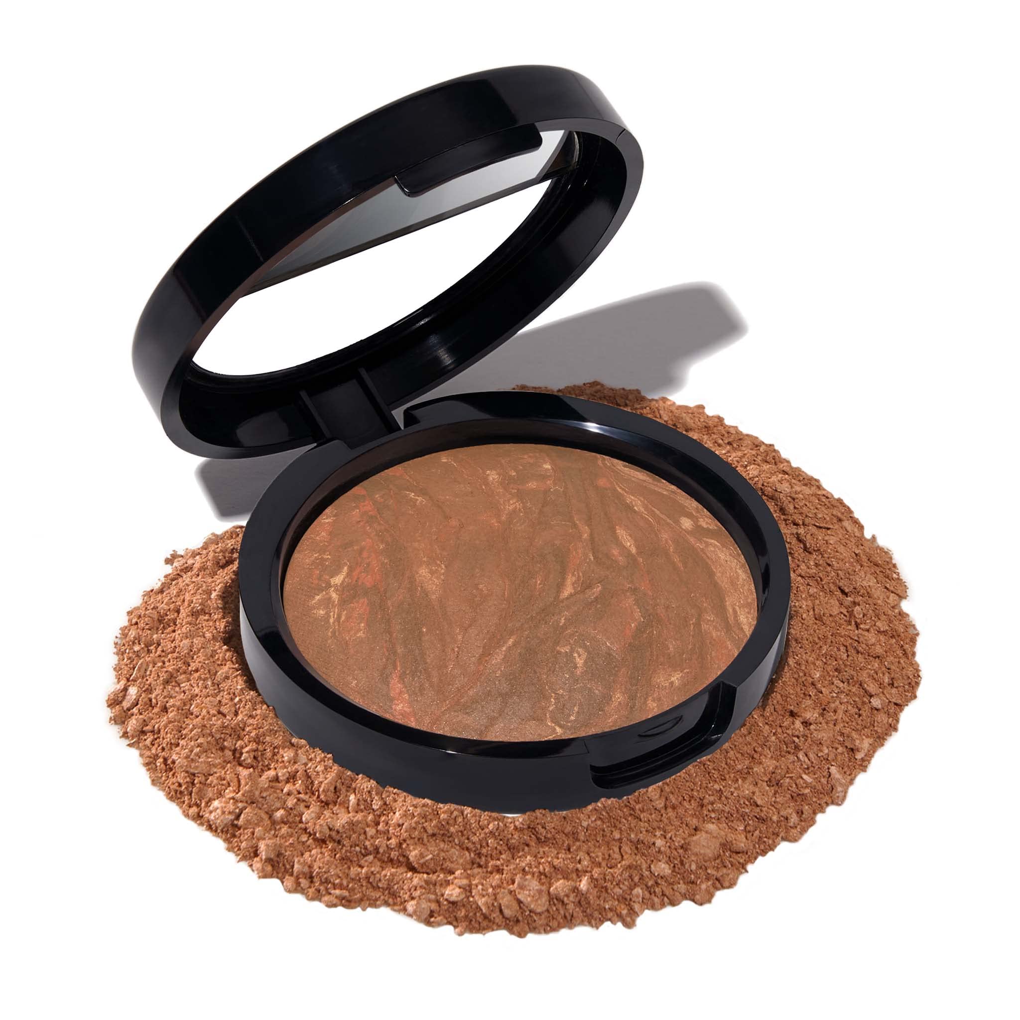 LAURA GELLER NEW YORK baked color correcting powder foundation in medium shade, with buildable light coverage and demi-matte finish