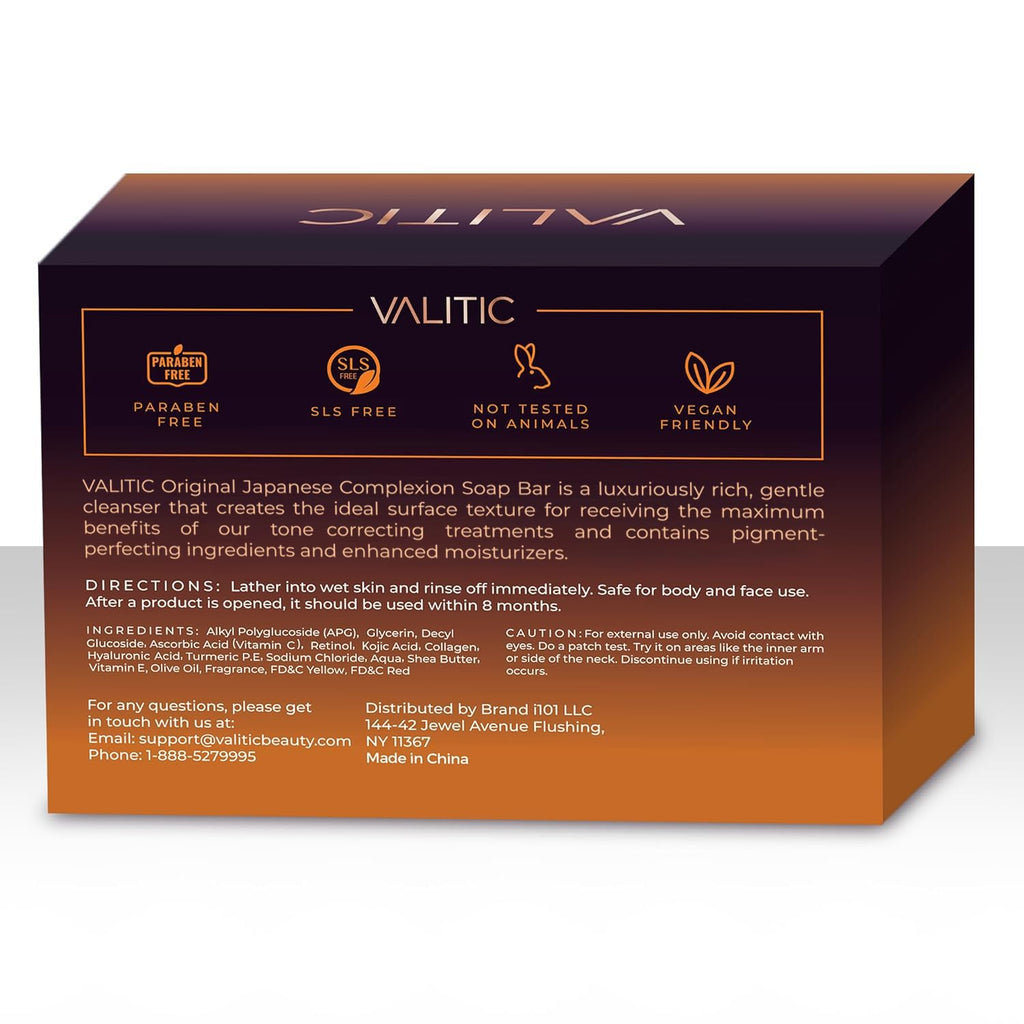 Old World Hub Kojic Acid dark spot remover soap bars with Vitamin C, retinol, collagen, turmeric, hyaluronic acid, and shea butter.