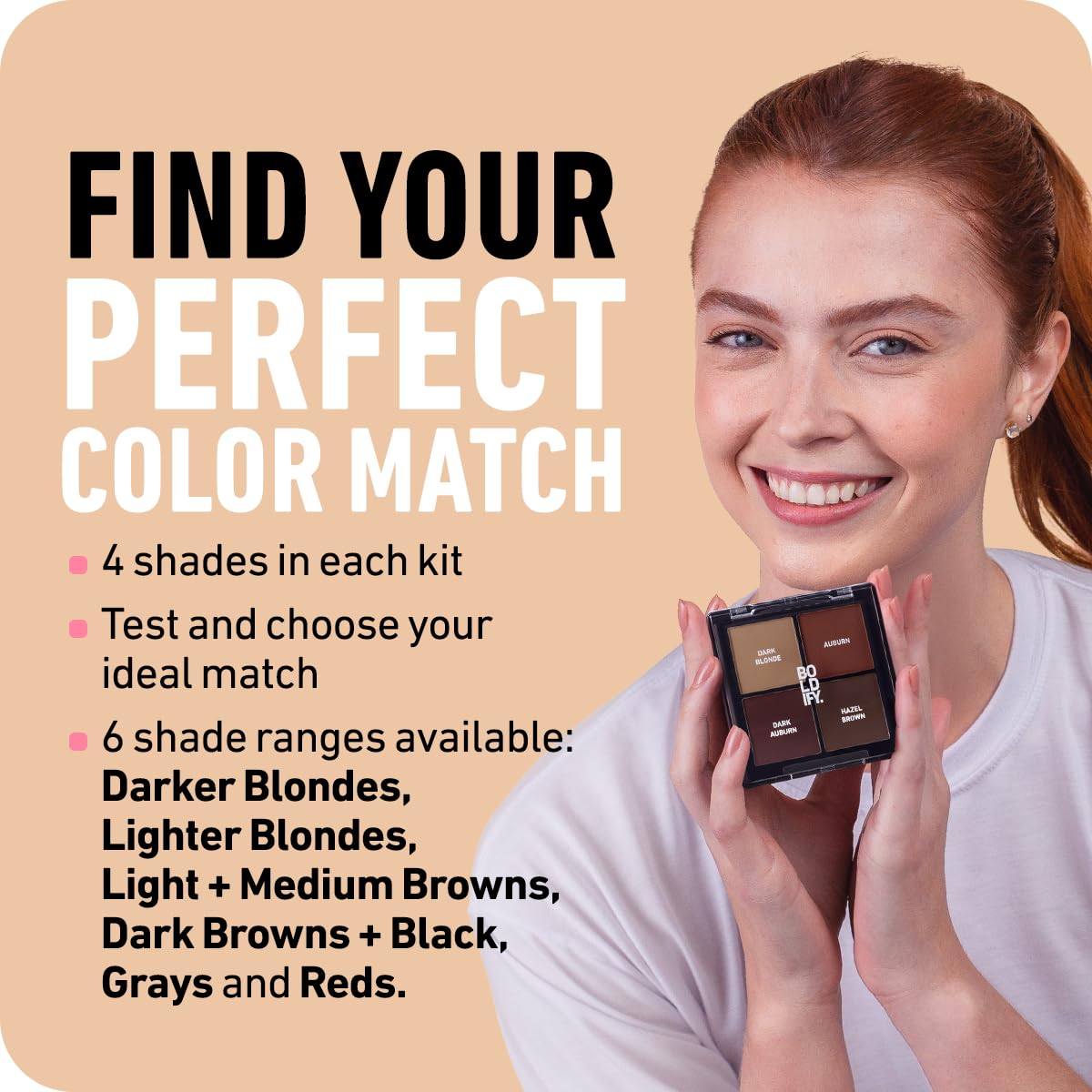 Old World Hub Boldify Hairline Powder for root touch-up, gray coverage, bald spot concealment, dark brown, stain-proof, 24-hour wear