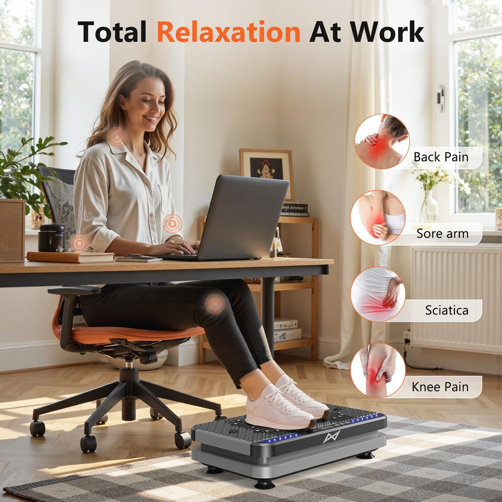 AXV Vibration Plate Fitness Platform for full-body workouts, used for muscle toning, fat burning, and weight loss at the gym.