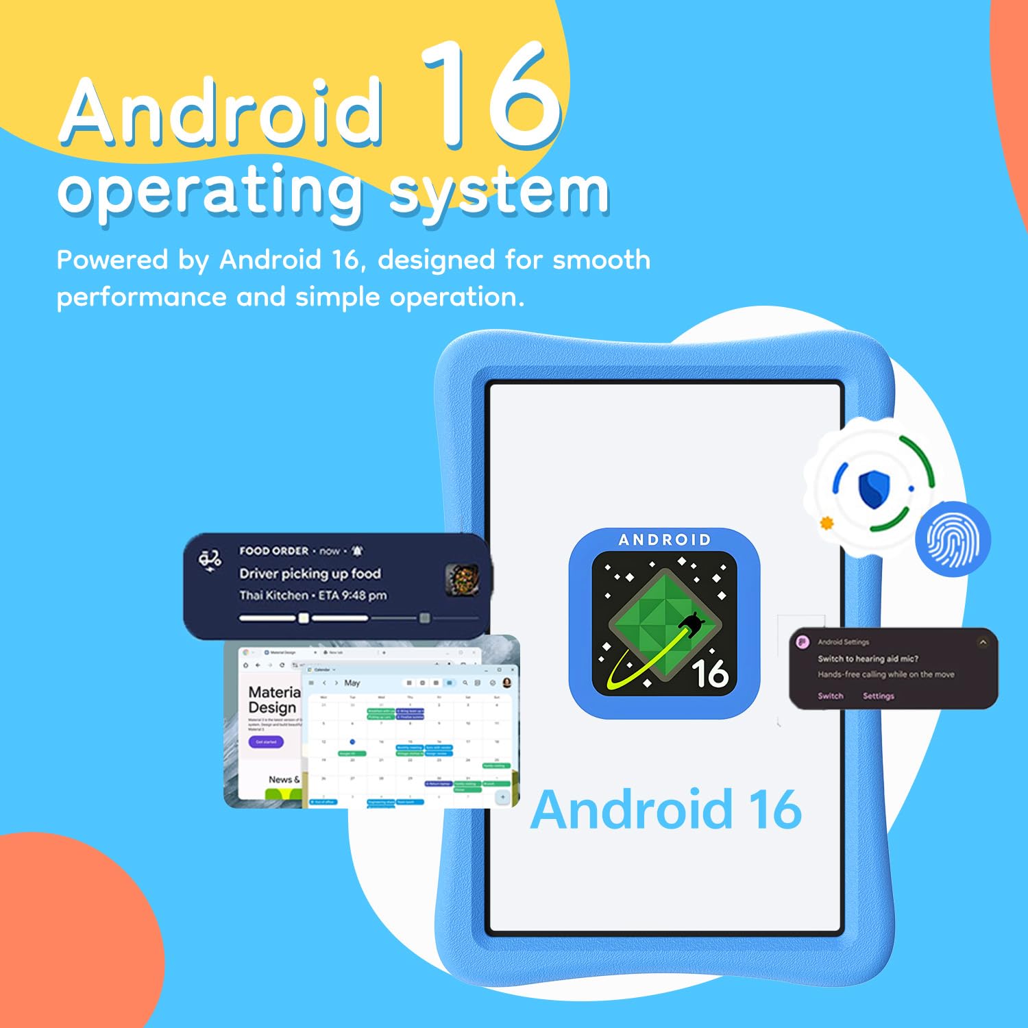 SVITOO Kids Tablet 10 Inch, Android Tablets Toddler Tablet with Parental Controls, 20GB Ram 32GB ROM 1TB Expandable, Dual Camera, 6000mah WiFi 6, Shockproof Eva Case Blue