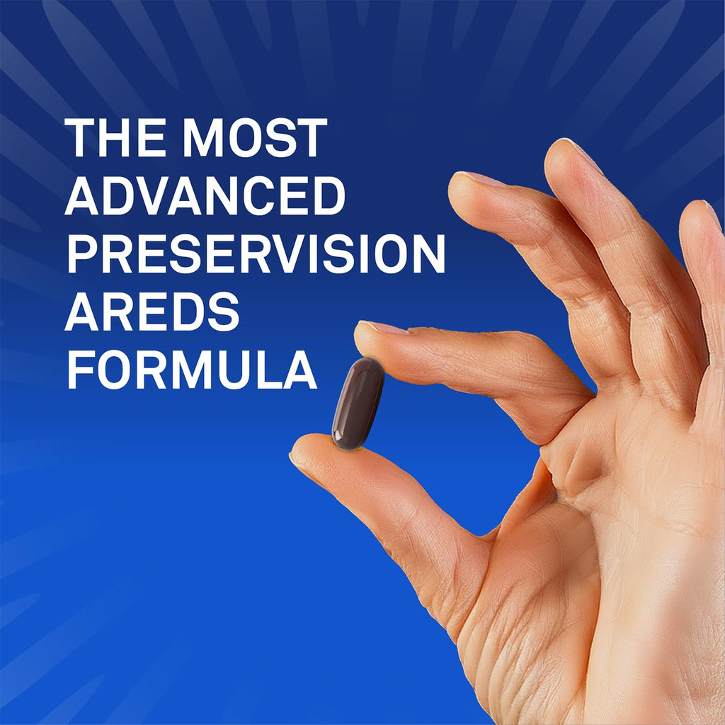 Old World Hub PreserVision AREDS 2 eye vitamins softgels with lutein, zeaxanthin, vitamins C, E, zinc, and copper, 120 count