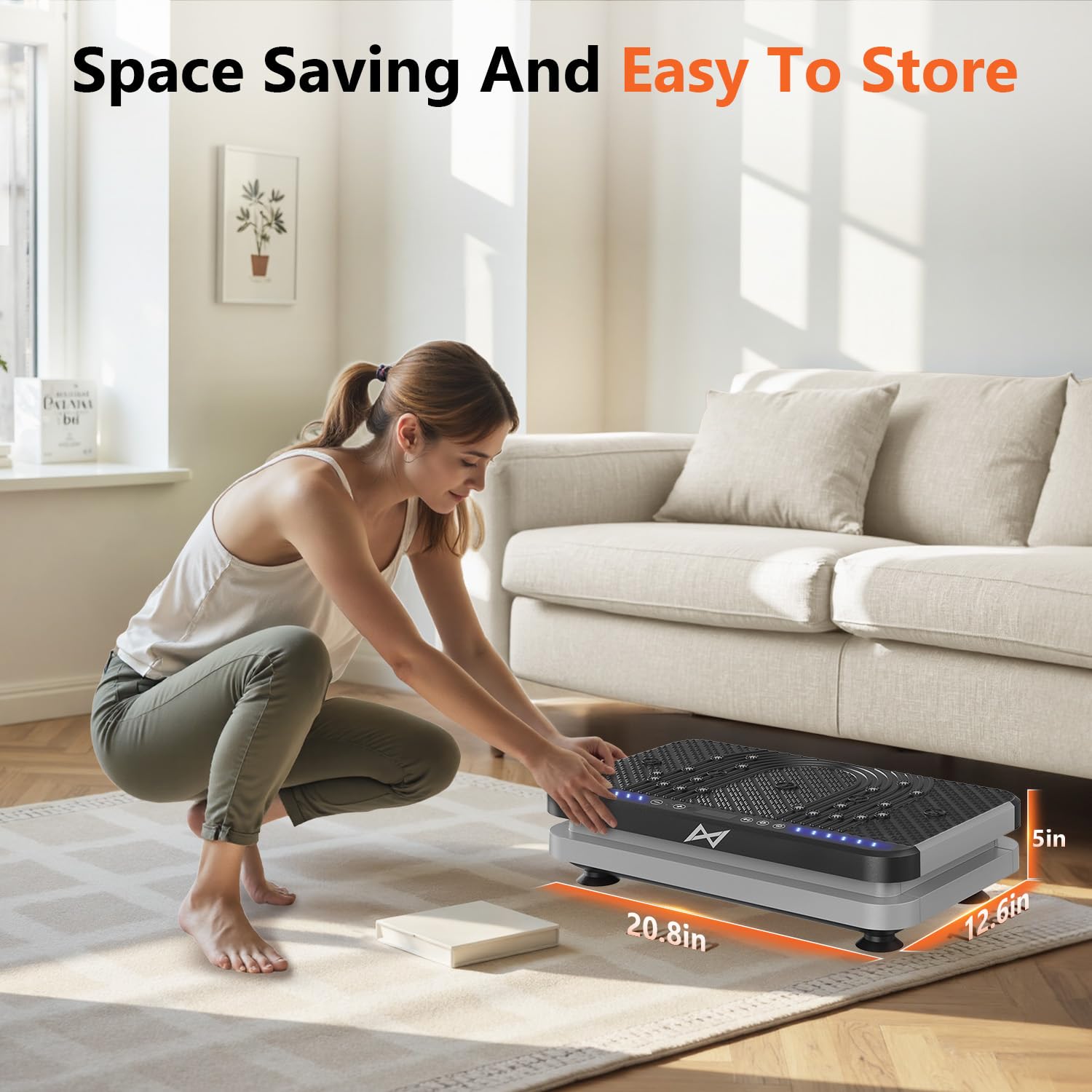 Old World Hub AXV vibration plate exercise machine with shaking platform for full-body workouts, weight loss, and fat burning.