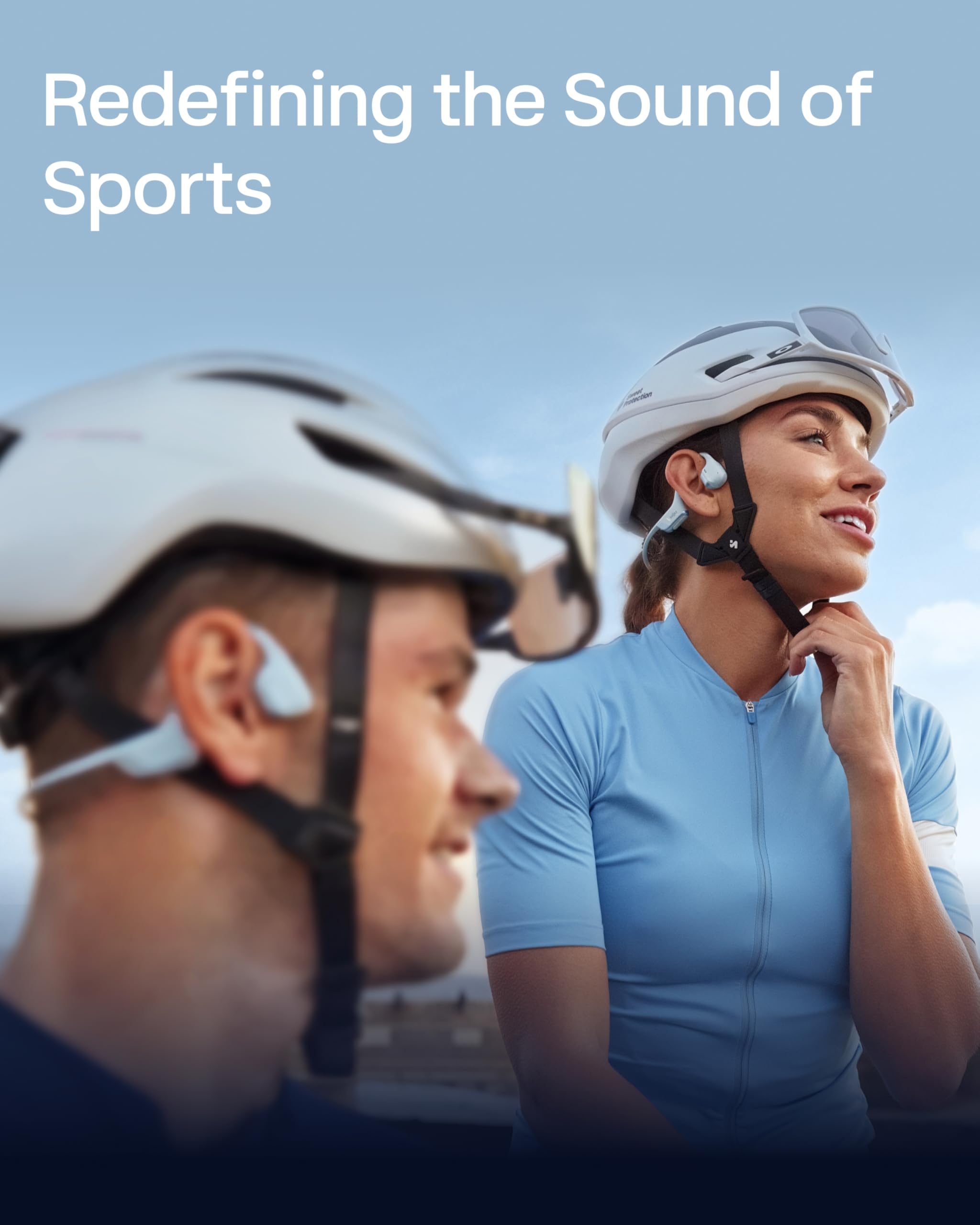 SHOKZ New OpenRun Pro 2 bone conduction headphones with open-ear design, Bluetooth wireless sport earphones with reflective strip.