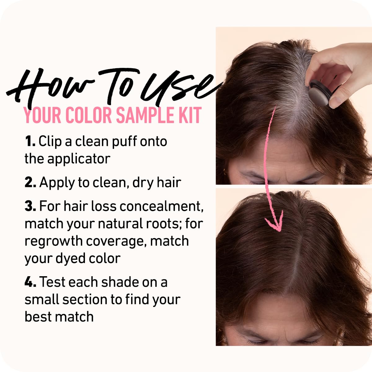 Old World Hub BOLDIFY Hairline Powder for root touch-up, gray coverage, bald spot concealing, dark brown hair color, stain-proof formula.