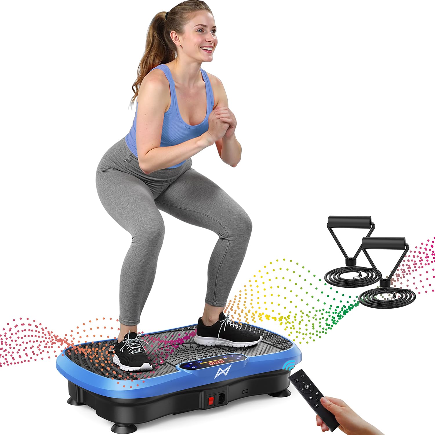 Old World Hub AXV Vibration Plate Fitness Platform for full-body workouts, weight loss, and fat burning at the gym.