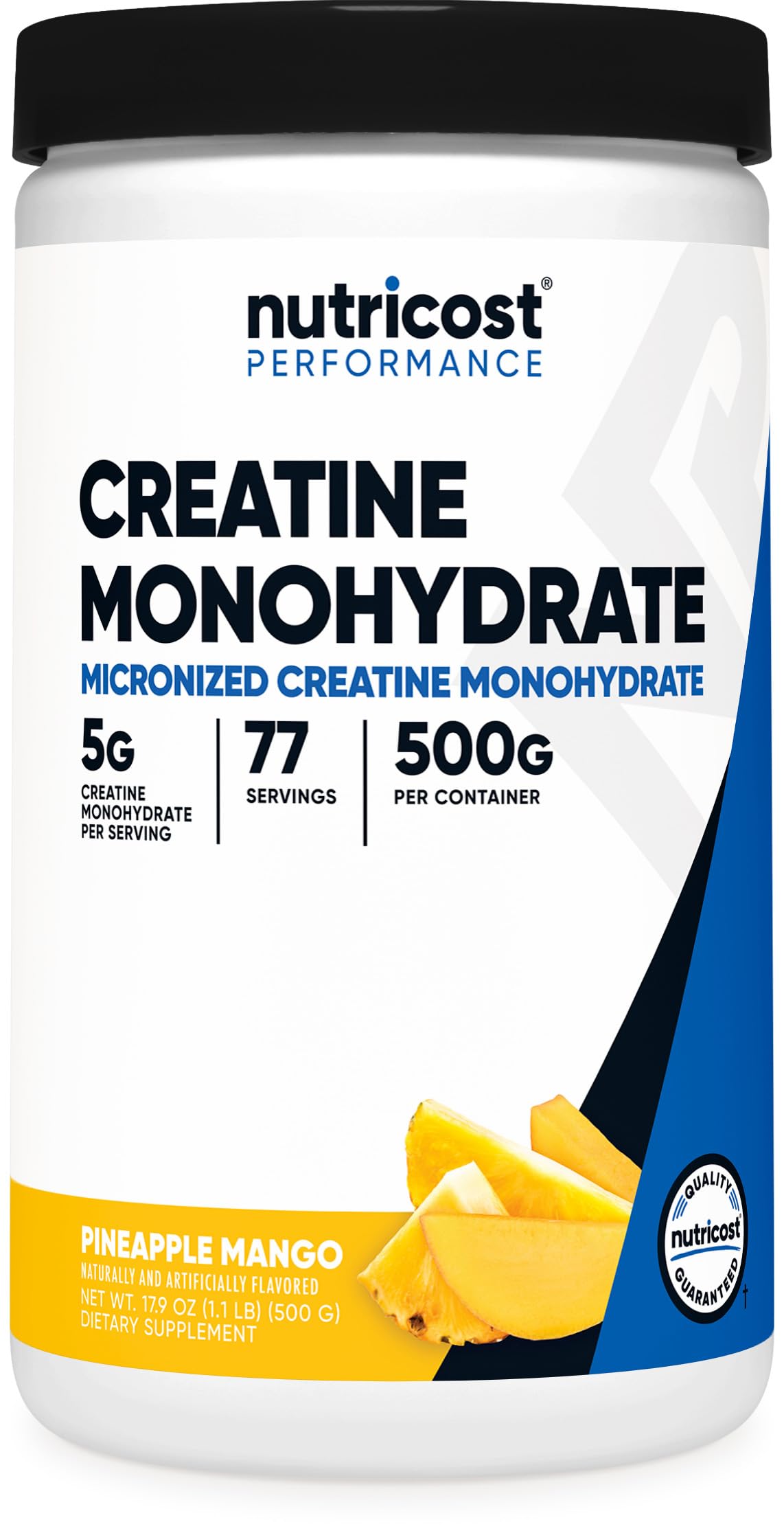 Old World Hub Nutricost Creatine Monohydrate Micronized Powder in a 500g container, showing the supplement scoop and label.